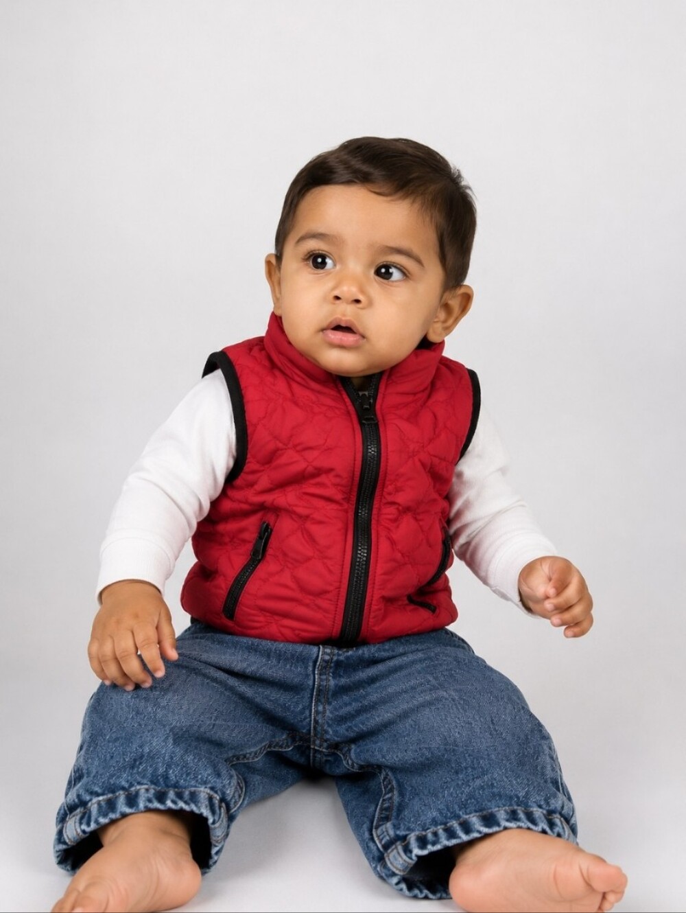 CARTERS thin puffer vest Cherokee jean pants 9M